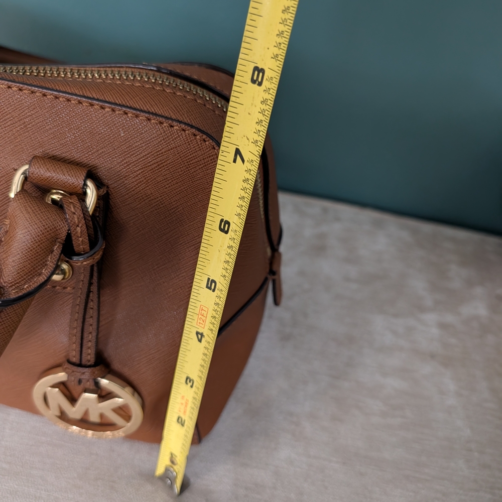 MICHAEL Michael Kors LAILA  Brown Leather Satchel - Picture 15 of 16